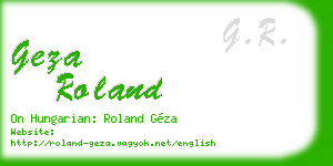 geza roland business card